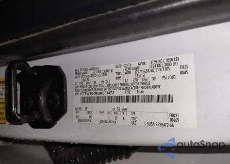 2016 Ford F-150 Xlt z USA, uszkodzony, nr VIN 1FTFW1EG9GKE31472